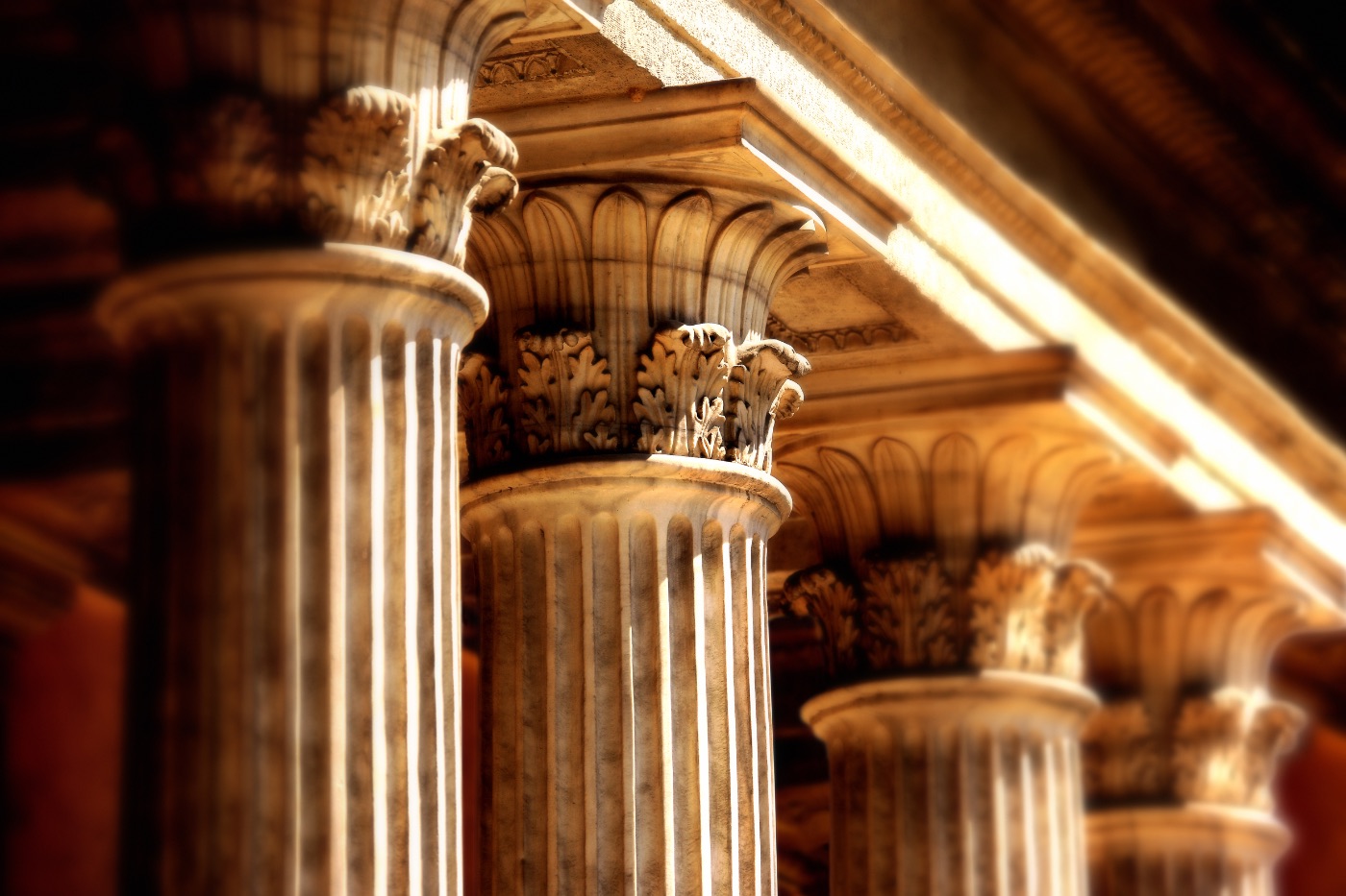 Stone columns in the light