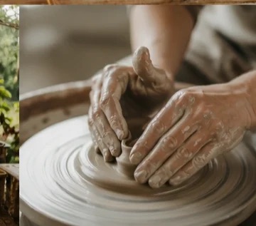 Hands at the potter's wheel